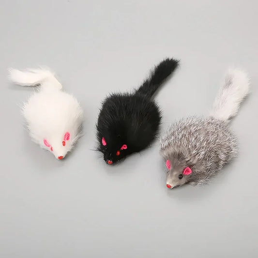 1Pcs False Mouse Cat Pet Toys 18 cm Cat Long-haired Tail Mice Mouse Toys Soft Rabbit Fur Furry Plush Cat Toy For Pet Cats Dogs