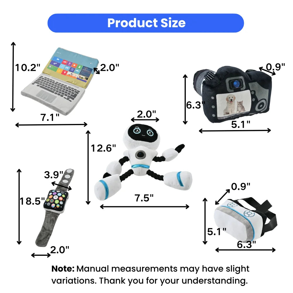 6PCS/Carton Random Designs Plush Dog Toys Funny Electronic Shape Squeaky Chew Toys Interactive Puppy Teething Toys for Dogs