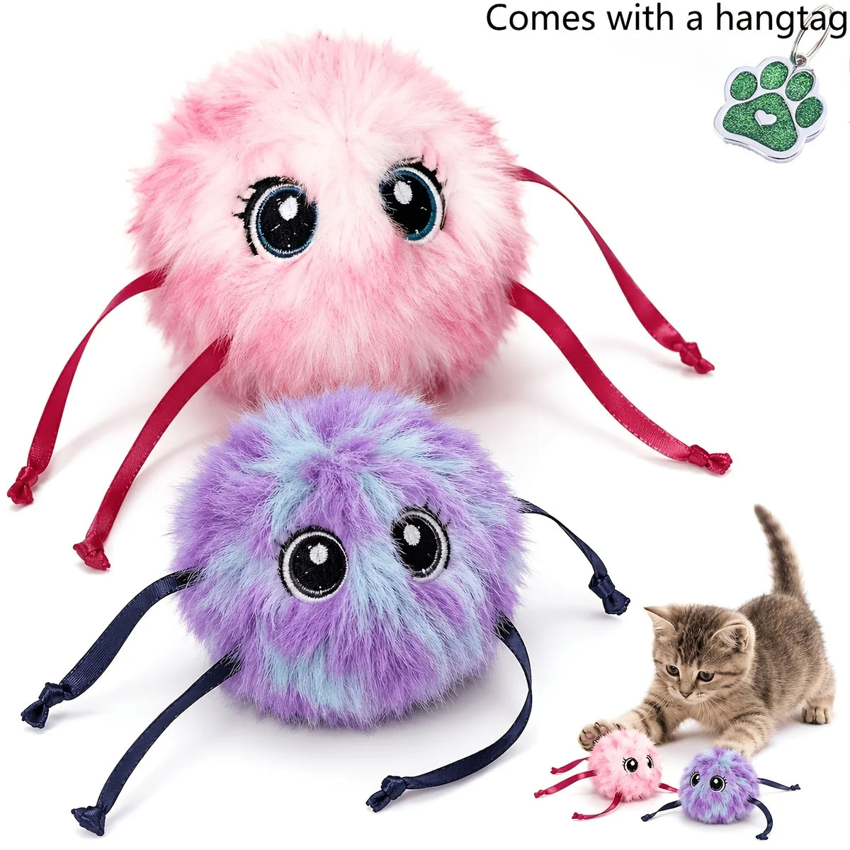 2PCS Interactive Smart Mouse Cat Toy With Motion Sensor, Realistic Sound & USB