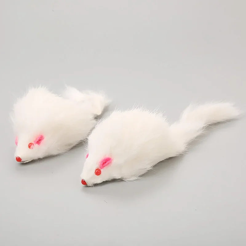 1Pcs False Mouse Cat Pet Toys 18 cm Cat Long-haired Tail Mice Mouse Toys Soft Rabbit Fur Furry Plush Cat Toy For Pet Cats Dogs
